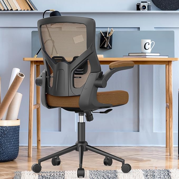 Office Chair, High Back Desk Chair Adjustable Height and Ergonomic Design Home Office Computer Chair Executive Lumbar Support Padded Flip-up Armrest - LeafyLoom