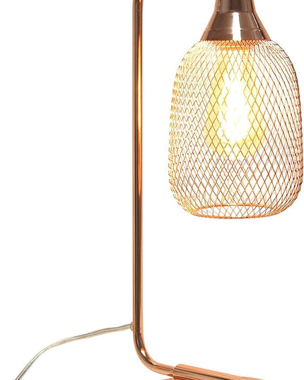 Elegant Designs LD1060-RGD Mesh Wire Table Lamp, Rose Gold - LeafyLoom