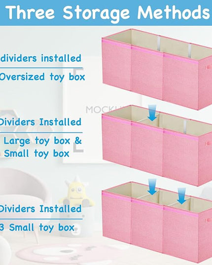 Large Toy Box Chest,Big Toy Storage Organizer,Storage Bins with Lids,Stuffed Animal Storage,Toy Bins for Kids Extra Large,Toddlers,Baby,Girls,Nursery,Living room,playroom(Pink) - LeafyLoom