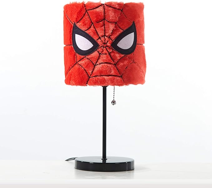 Idea Nuova Marvel Spiderman Plush Shade Stick Table Lamp, Red - LeafyLoom