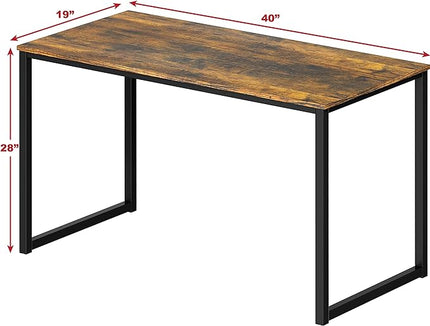 SHW Home Office 40-Inch Computer Desk, Rustic Brown - LeafyLoom