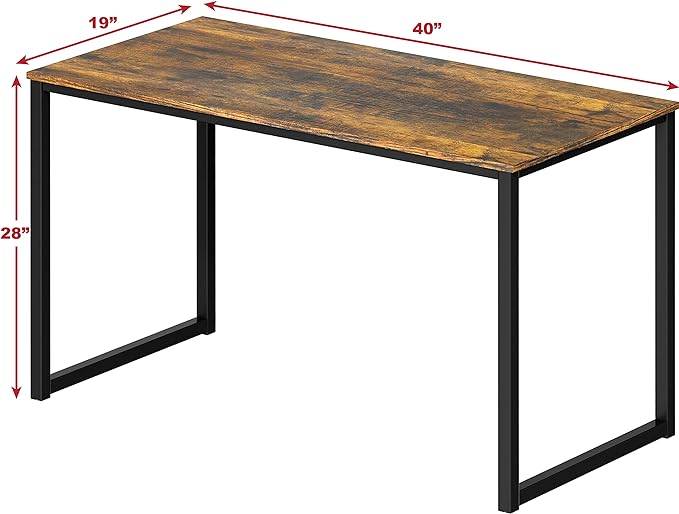 SHW Home Office 40-Inch Computer Desk, Rustic Brown - LeafyLoom