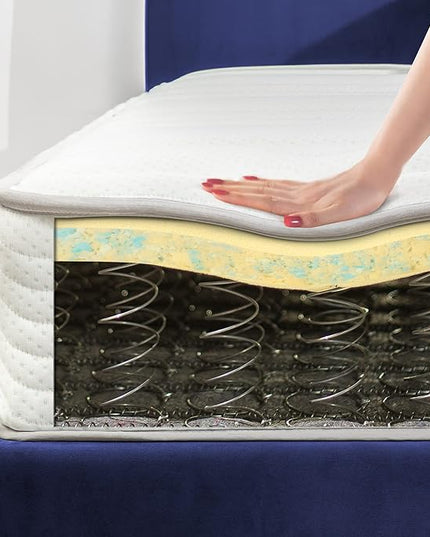 ZINUS 8 Inch Foam and Spring RV Mattress, Short Queen Size for RVs, Campers & Trailers, Mattress in A Box, White - LeafyLoom