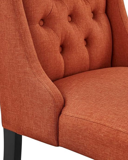 Modway Baronet Button Tufted Fabric, One Dining Chair, Orange - LeafyLoom