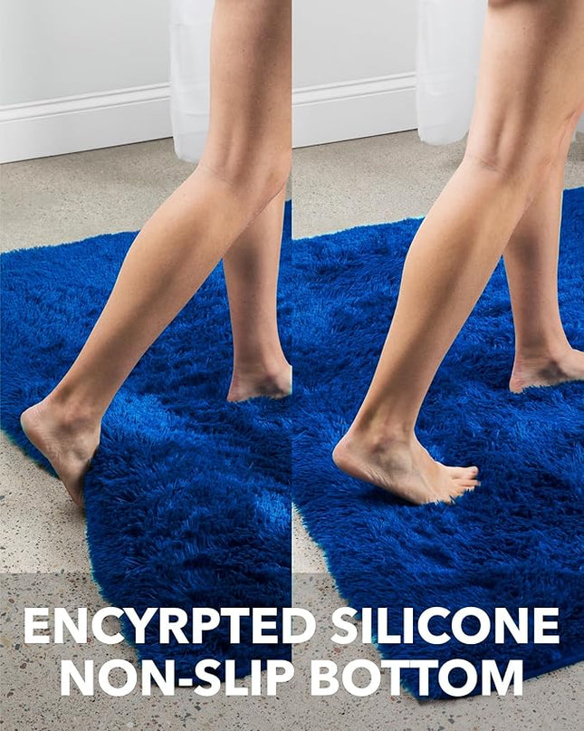 Ophanie Machine Washable 5x8 Blue Rugs for Living Room, Large Navy Fluffy Fuzzy Plush Shag Comfy Soft,Non-Slip Indoor Floor Carpet, Kids Boys Girls,Room,Bedroom,Playroom, Home Decor Aesthetic, Nursery - LeafyLoom