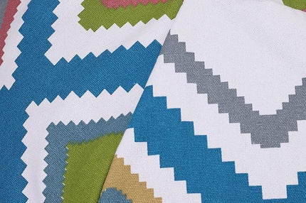 Colorful House Stuffed Animal Storage Bean Bag Chair Cover for Kids Stuffable Zipper Beanbag for Organizing Children Toys Large Canvas(38'',Square Pattern) - LeafyLoom