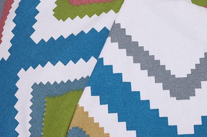 Colorful House Stuffed Animal Storage Bean Bag Chair Cover for Kids Stuffable Zipper Beanbag for Organizing Children Toys Large Canvas(38'',Square Pattern) - LeafyLoom