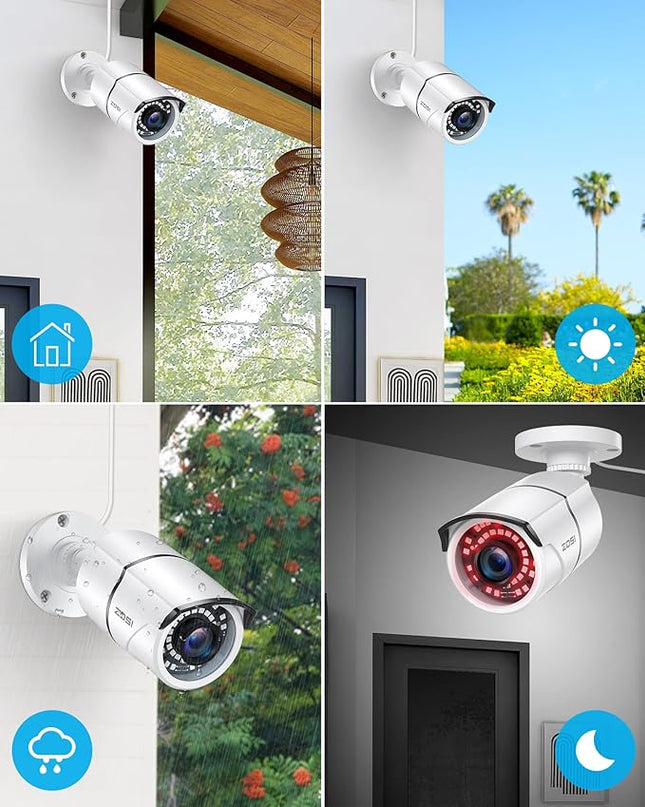 ZOSI ZG2615E 5MP PoE IP Camera Bullet Camera with Night Vision for Outdoor Indoor Power Over Ethernet Surveillance System,Only Work with ZOSI PoE NVR,ZR16DK,ZR08EN,ZR08DN,ZR08PN ZOSI