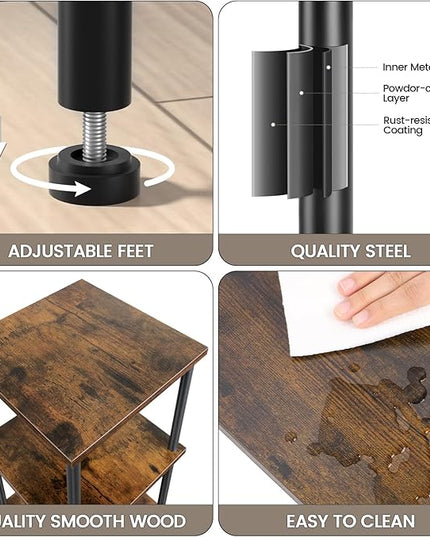 Corner Shelf, Corner Bookcase, Industrial 5-Tier Square Shelf Stand Display Rack,Wall Corner Bookshelf, Living Room, Home Office, Kitchen - LeafyLoom