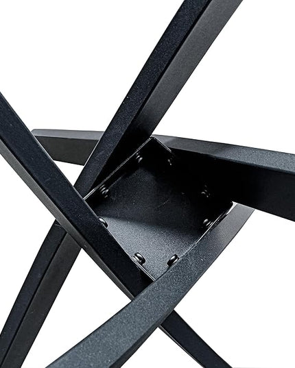 Tempered Glass Dining Table with Black Metal Legs, 47in Modern Rectangular Kitchen Table for Kitchen Dining Room Home Office (47.24 * 27.55, Black) - LeafyLoom