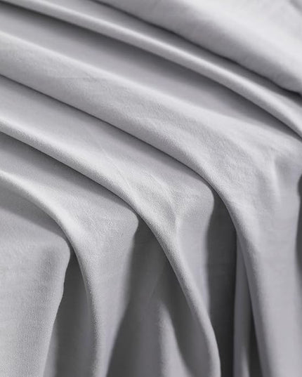 NTBAY Twin Comforter Set with Sheets, 5 Pieces Soft and Breathable Twin Bedding Set, Twin Bed in a Bag, Down Alternative Comforter Set Solid Color All Season, Kids Bedding Set, Light Grey - LeafyLoom