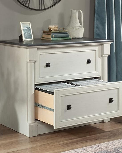 Sauder Palladia Lateral File, L: 36.81" x W: 22.01" x H: 29.61", Glacier Oak - LeafyLoom