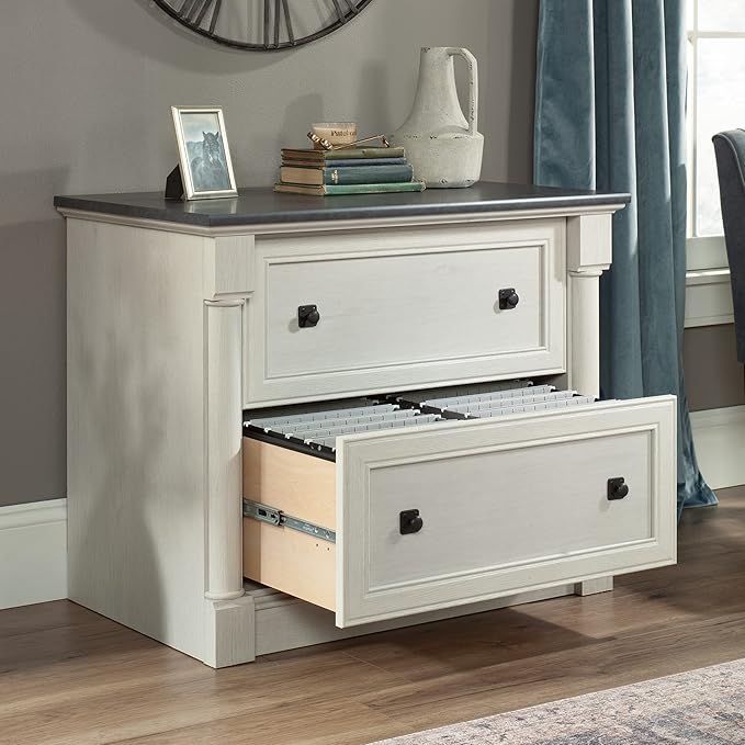 Sauder Palladia Lateral File, L: 36.81" x W: 22.01" x H: 29.61", Glacier Oak - LeafyLoom