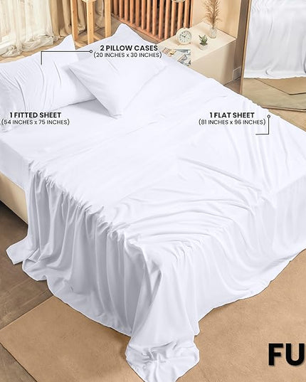 Utopia Bedding Full Bed Sheets Set - 4 Piece Bedding - Brushed Microfiber - Shrinkage and Fade Resistant - Easy Care (Full, White) - LeafyLoom