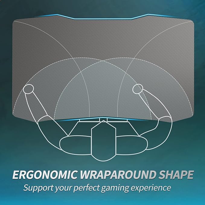 CubiCubi Simple Gaming Desk Z Shaped 47 inch Gamer Workstation, Home Computer Carbon Fiber Surface Gaming Desk PC Table with Headphone Hook, Grey - LeafyLoom