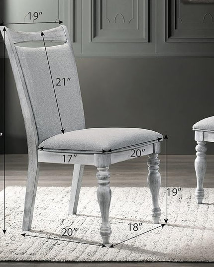 NicBex Haerin-SD-00171-LWJ Dining Chairs, 18"x20"x39", Rustic White - LeafyLoom