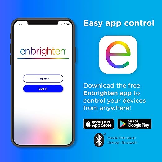 Enbrighten Vibe Outdoor Smart Plug, 2 Grounded Outlets, Weather-Resistant, Custom ON/Off Controls, Schedule Outdoor Lighting, Compatible with Alexa, Google Assistant, Black, 51251 Enbrighten
