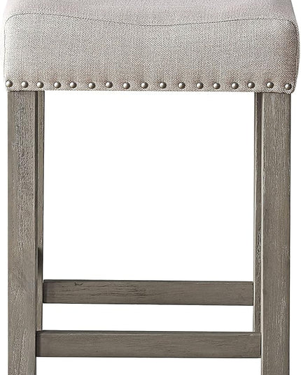 NicBex Kitchen Table Chairs Set of 4 Dining Table Set 4Pc Pk Counter Height Set with USB in Beige Fabric, Marble & Rustic Oak Finish for Small Space, Apartment, Oak - LeafyLoom