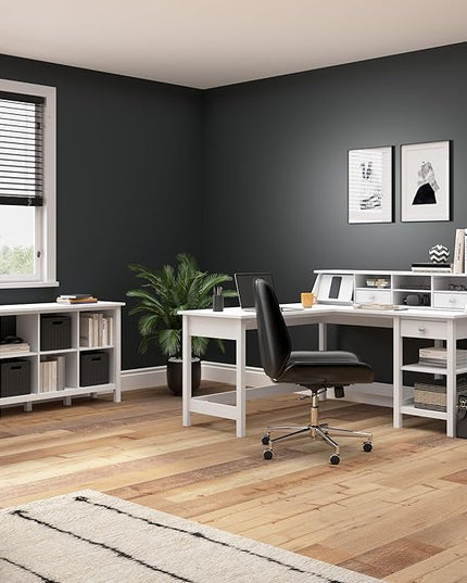 Bush Furniture Broadview 2 Drawer Lateral File Cabinet in Pure White - LeafyLoom