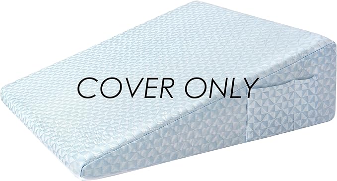 Bed Wedge Pillowcase 7.5“ Wedge Pillow Cover Cooling and Breathable Replacement Cover Blue(Wedge Pillow Cover Only) - LeafyLoom