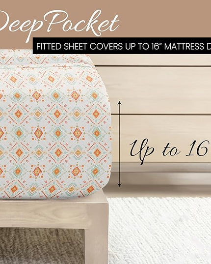 Linen Market 4 Piece Queen Bedding Sheet Set (Navy Blue Scallops) - Sleep Better Than Ever with These Ultra-Soft & Cooling Bed Sheets for Your Queen Size Bed - Deep Pocket Fits 16" Mattress - LeafyLoom