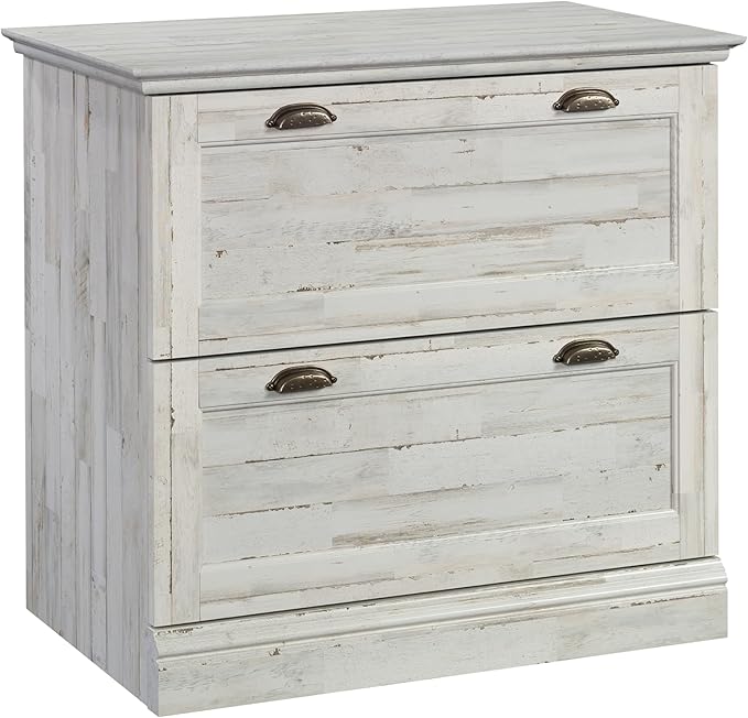 Sauder Barrister Lane Lateral File, White Plank finish - LeafyLoom