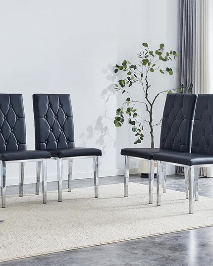NicBex Haerin-SD-00291-LWJ Dining Chairs, 17.5"x17.5"x38.2", Black - LeafyLoom