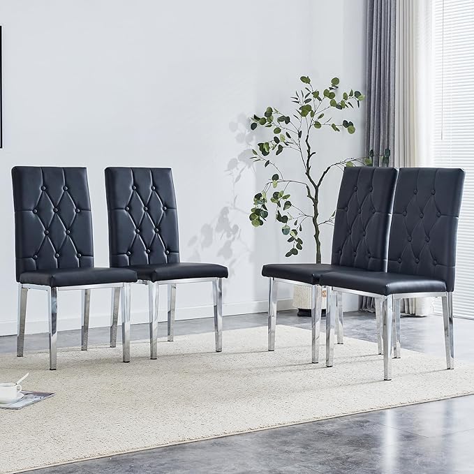 NicBex Haerin-SD-00291-LWJ Dining Chairs, 17.5"x17.5"x38.2", Black - LeafyLoom