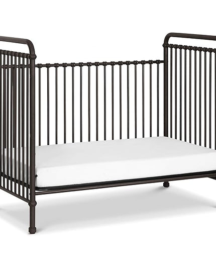 Namesake Abigail 3-in-1 Convertible Metal Crib in Vintage Iron, Greenguard Gold Certified - LeafyLoom