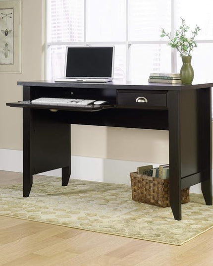 Sauder Shoal Creek Computer Desk, Jamocha Wood finish - LeafyLoom
