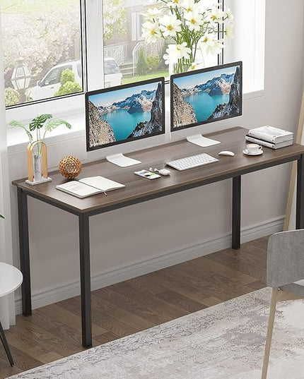 SogesGame Computer Desk, 63 inches Office Desk Computer Table Study Writing Desk Workstation for Home Office, Dining Table Walnut - LeafyLoom