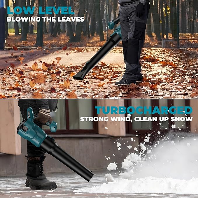 Cordless Leaf Blower for makita 18V Battery, 480 CFM Electric Blower with Brushless Motor, Adjustable 3 Speeds up to 22000RPM, Handheld Leaf Blower for Lawn Care,Yard and Snow Blowing(No Battery) - LeafyLoom
