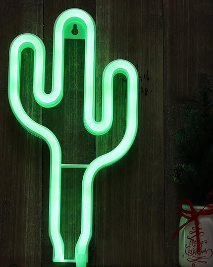 Cactus Neon Light Wall Decor Neon Signs for Bedroom Kids Battery and USB Powered Night Light Home Decoration (NECAC) - LeafyLoom