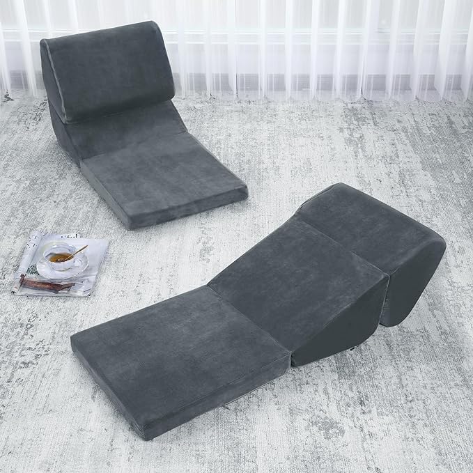 Adjustable Japanese Floor Chair, Multifunctional Legless Chair Floor Pillow Meditation Cushion, Padded Folding Sofa Chair, Portable Floor Seat for Adults & Kids - LeafyLoom