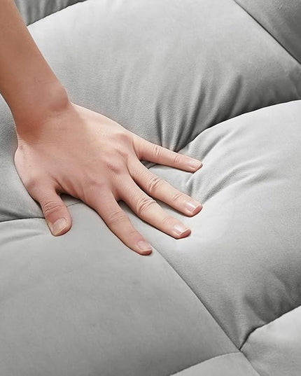 55" 3 in 1 Convertible Loveseat Futon Sofa Couch of Mordern Velvet w/Pullout Bed, Small Love Seat Lounge Sleeper w/Reclining Backrest, Toss Pillows, Pockets, Furniture for Living Room Bed - LeafyLoom
