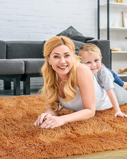 Merelax Soft Shaggy Rug for Kids Bedroom Oval 2.6'x5.3' Khaki Plush Fluffy Carpet for Living Room, Furry Carpet for Teen Girls Room, Anti-skid Fuzzy Comfy Rug for Nursery Decor Cute Baby Play Mat - LeafyLoom