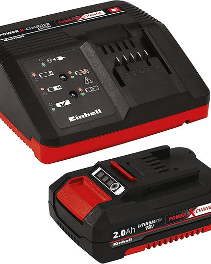 Einhell GE-CL Power X-Change 18-Volt Cordless 130-MPH 90-CFM Varaible Speed Air Sweeper / Leaf Blower, Kit (w/ 2.0-Ah Battery + Fast Charger) - LeafyLoom