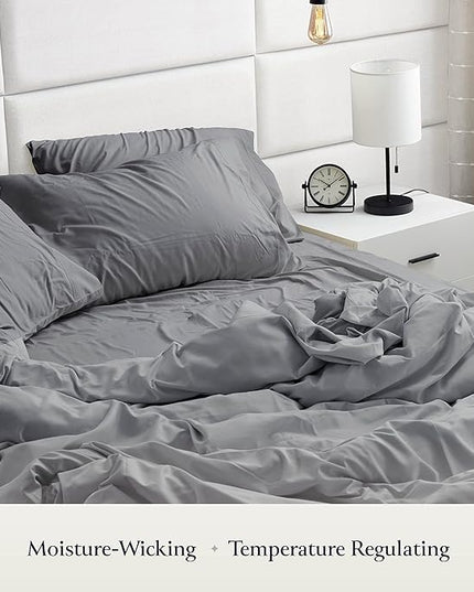 BELADOR Silky Soft King Sheet Set - 6 Piece Bed Sheets for King Size Bed, Secure-Fit Deep Pocket Sheets with Elastic, Breathable Hotel Sheets & Pillowcase Set, Wrinkle Free Oeko-Tex Sheets - LeafyLoom