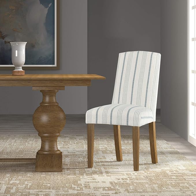 HomePop Classic Parsons Dining Chairs, Pack of 2, Blue Calypso Stripe - LeafyLoom