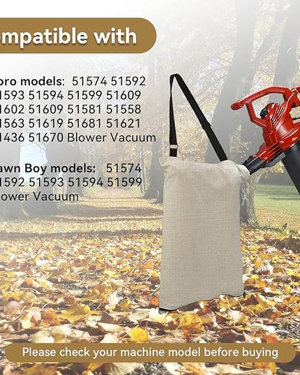 127-7040 Leaf Blower Vacuum Bag Compatible with Toro 51574 51592 51593 51602 51609 51581 51558 - Metal Bottom Zip Debris Collection Vac Bag Replaces 137-2336 108-8994 - 1 Pack - LeafyLoom