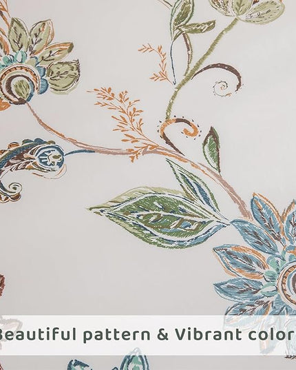 QSH Floral Bed Sheets King Size - 100% Egyptian Cotton Floral Bedding Sheets Botanical Leaves Flower Pattern Printed Bedding King Size Bed Sheets 17.5" Extra Deep Pocket 4pcs - LeafyLoom