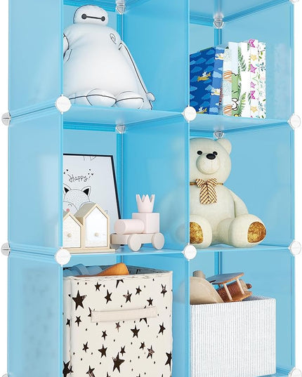 Portable Closet 6 cube closet organizers and storage Cube Storage Organizer Storage Shelf Bookcase Bookshelf with Metal Hammer, Storage Cubes Organizer Cabinet for Kids, Closet, Bedroom, Bathroom - LeafyLoom