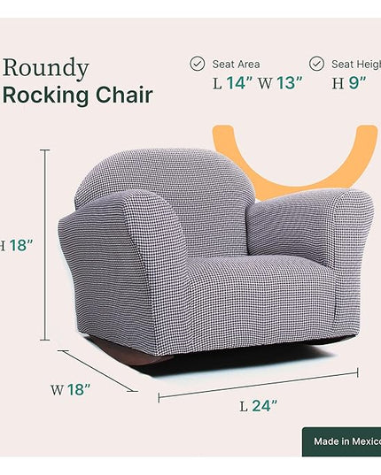 Keet Roundy Rocking Kid's Chair, Brown Gingham - LeafyLoom
