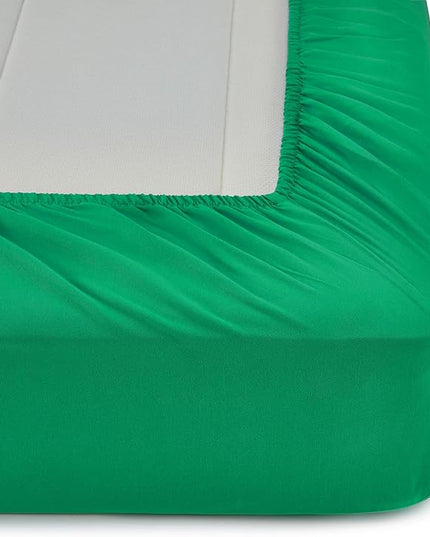 Amazon Basics 7 Piece Microfiber Kid's Bed-in-a-Bag Bedding Set, Full/Queen, Green, Solid - LeafyLoom