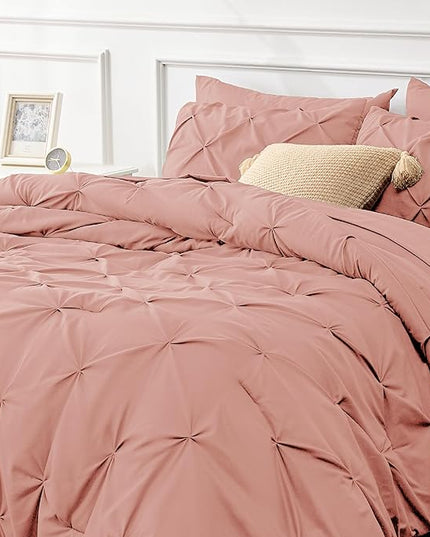 Bedsure Full Size Comforter Sets - Bedding Sets Full 7 Pieces, Bed in a Bag Bed Sets with Comforter, Sheets, Pillowcases & Shams, Adult & Kids Bedding (Dusty Pink) - LeafyLoom