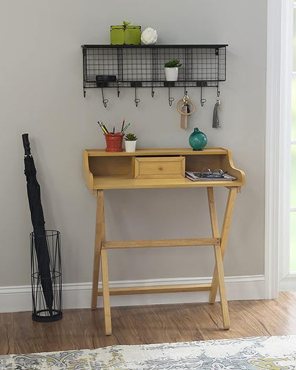 Linon Mable Folding Desk, Natural - LeafyLoom