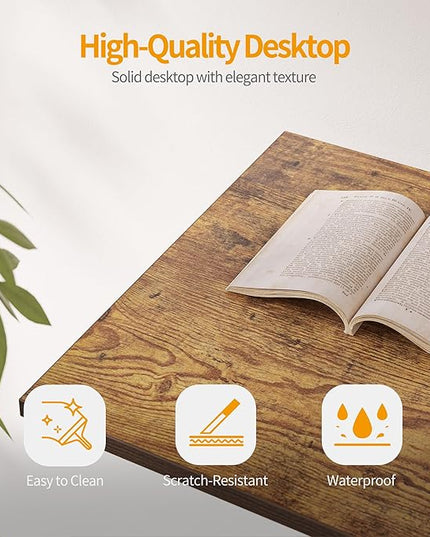 CubiCubi Computer Desk, 40 inch Home Office Writing Study Desk, Small Desk, Modern Simple Style, Basic Desk, Brown - LeafyLoom