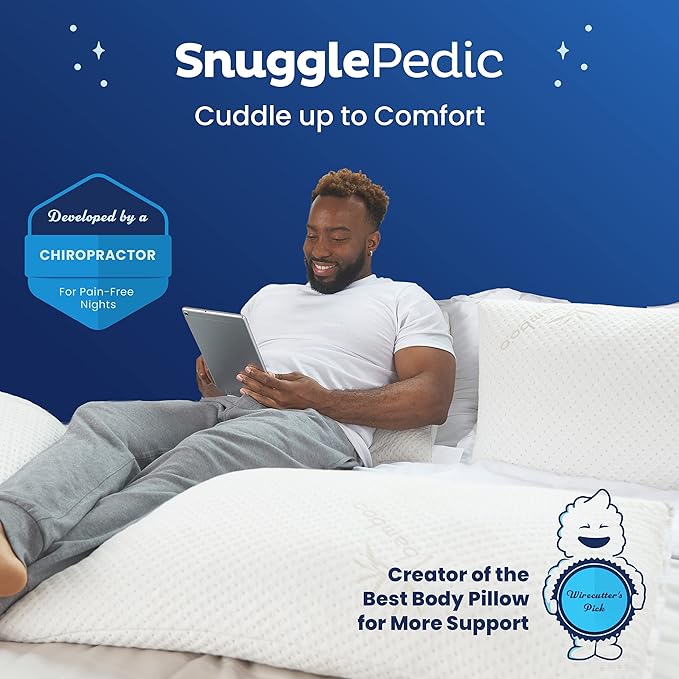 Snuggle-Pedic Adjustable Cooling - Shredded Memory Foam Pillows for Side, Stomach & Back Sleepers - Fluffy or Firm - Keeps Shape - College Dorm Room Essentials for Girls and Guys - Queen - LeafyLoom