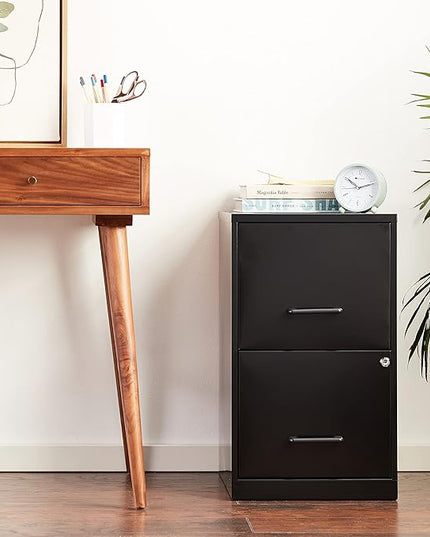 Lorell 14341 18 Deep 2-Drawer File Cabinet, Black - LeafyLoom