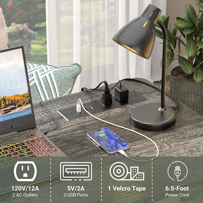32" Height Adjustable Standing Desk with Power Outlets - Manual Rolling Stand Up Desk with Wheels Small Portable Computer Desk Mobile Laptop Table with Storage Shelves for Home Office, Grey Oak - LeafyLoom